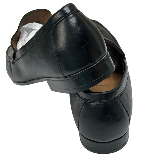 Johnston & Murphy Cresswell Venetian Black Sheepskin Leather Slip On Men Sz. 8.5